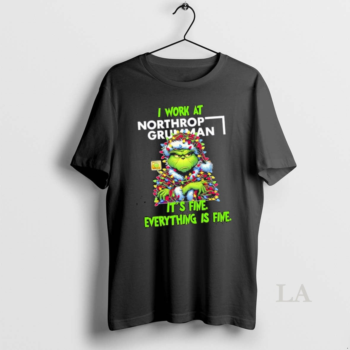 Original Grinch I Work At Northrop Grumman Logo Its Fine Everything Is Fine T-Shirts, Hoodie, Sweatshirt | InkRitualCo.com