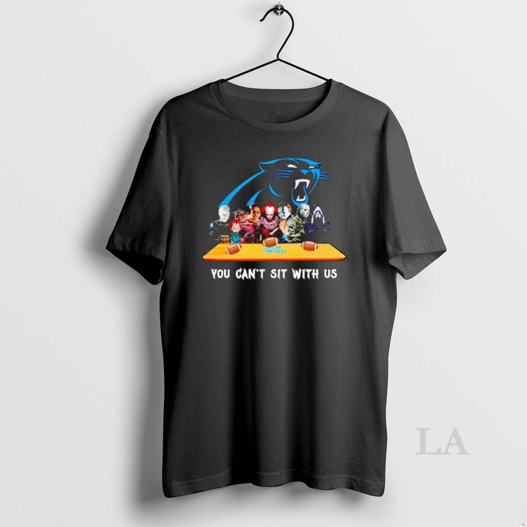 Original Horror Movie Characters You Cant Sit With Us Carolina Panthers Halloween T-Shirts, Hoodie, Sweatshirt