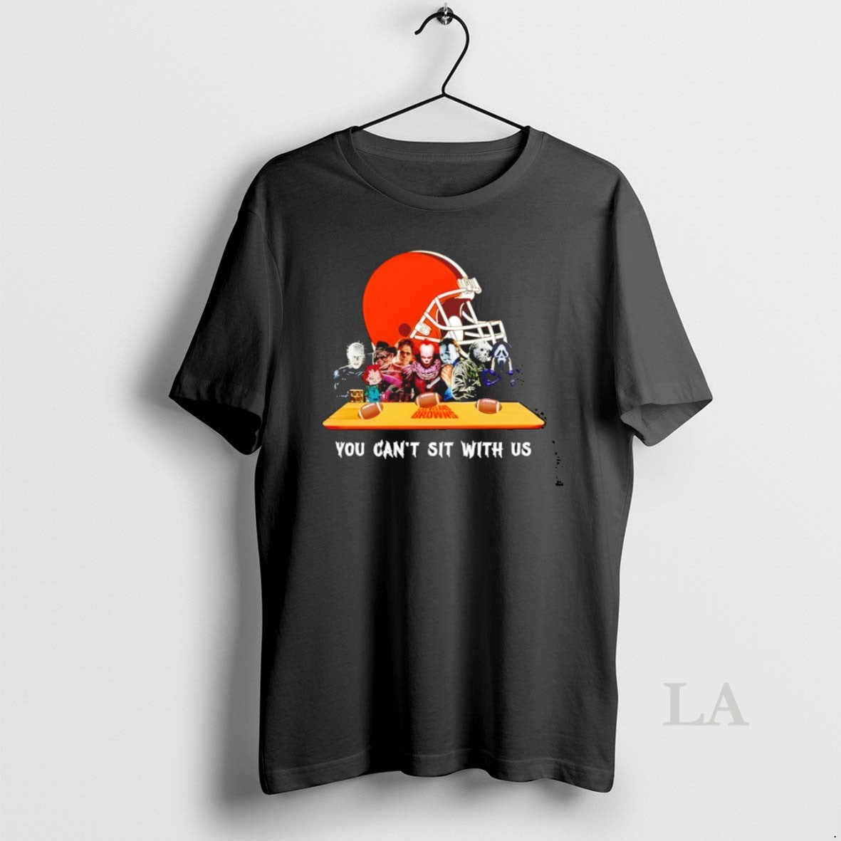 Original Horror Movie Characters You Cant Sit With Us Cleveland Browns Halloween T-Shirts, Hoodie, Sweatshirt