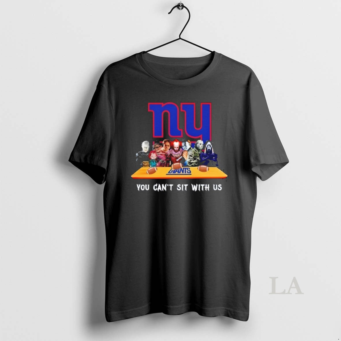 Original Horror Movie Characters You Cant Sit With Us New York Giants Halloween T-Shirts, Hoodie, Sweatshirt