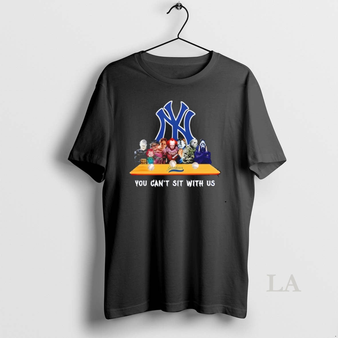 Original Horror Movie Characters You Cant Sit With Us New York Yankees Halloween T-Shirts, Hoodie, Sweatshirt