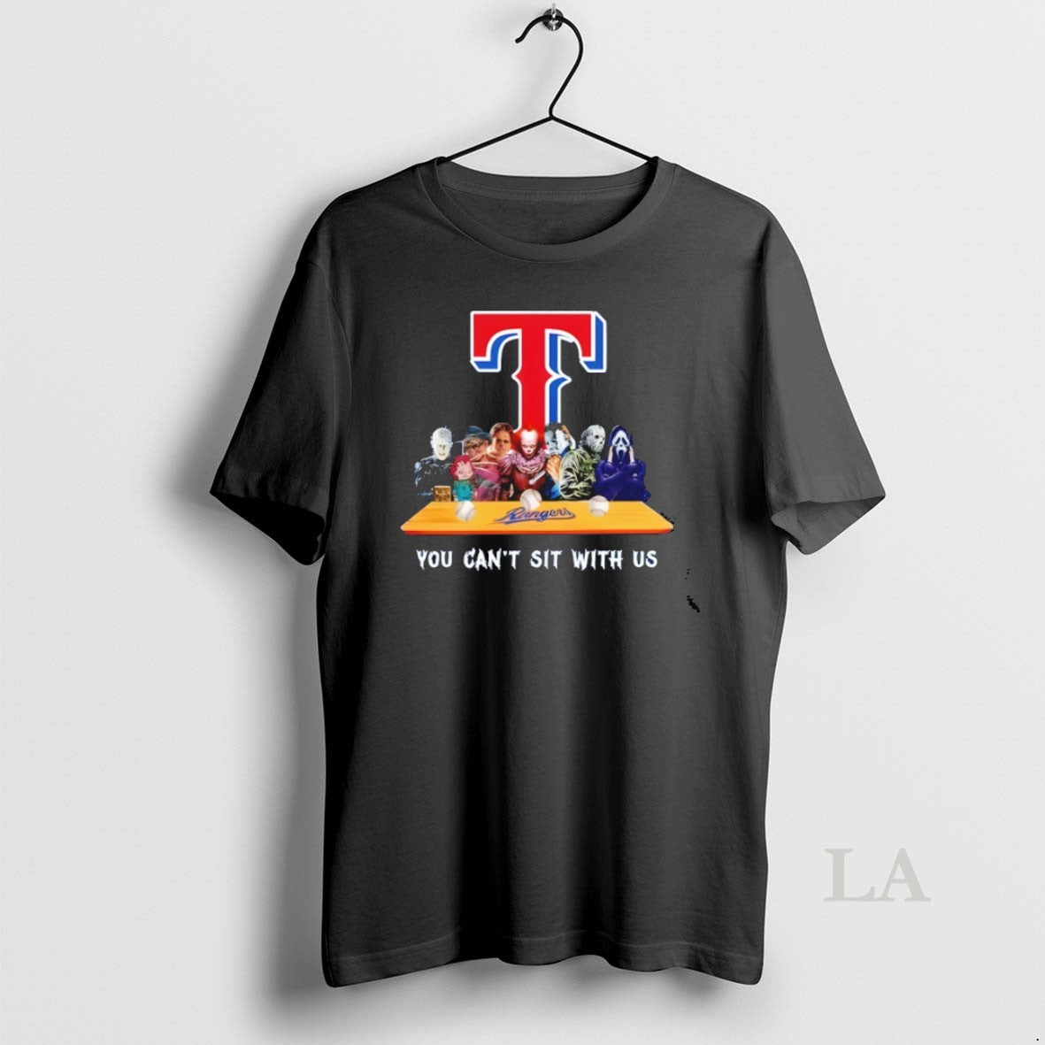 Original Horror Movie Characters You Cant Sit With Us Texas Rangers Halloween T-Shirts, Hoodie, Sweatshirt | InkRitualCo.com