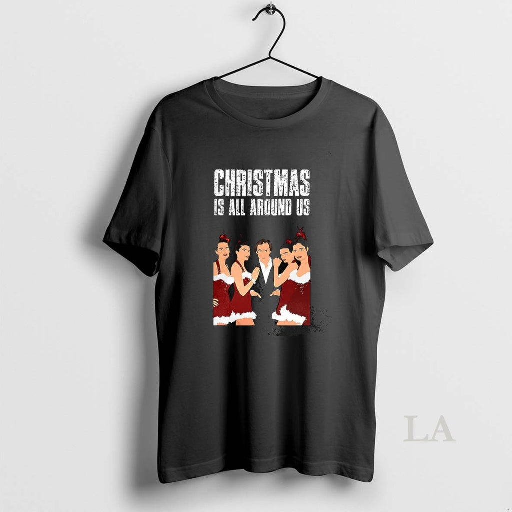 Original Hugh Grant Love Actually Christmas Is All Around Us Christmas Graphic T-Shirts, Hoodie, Sweatshirt | InkRitualCo.com