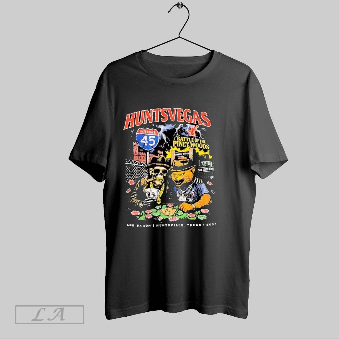 Original Huntsvegas Interstate 45 Skeleton Cat Poker Players Graphic T-Shirts, Hoodie, Sweatshirt | InkRitualCo.com