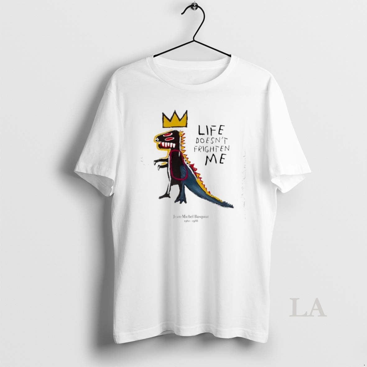 Original Jean Michel Basquiat Dinosaur Life Doesnt Frighten Me T-Shirts, Hoodie, Sweatshirt | InkRitualCo.com