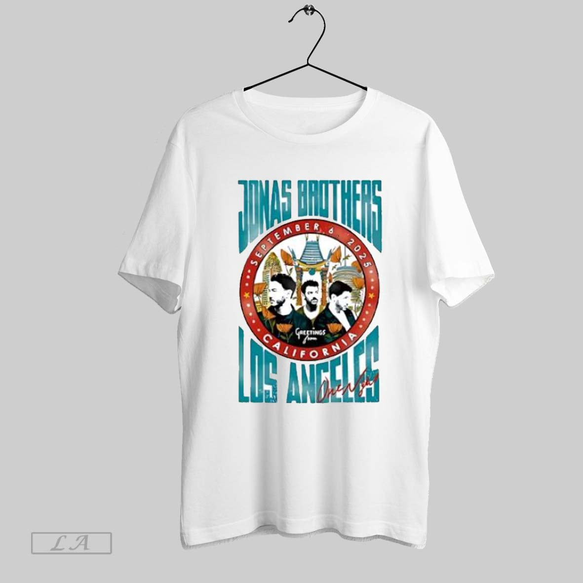 Original Jonas Brothers September 6 2025 Greetings From Los Angeles Concert Tour T-Shirts, Hoodie, Sweatshirt