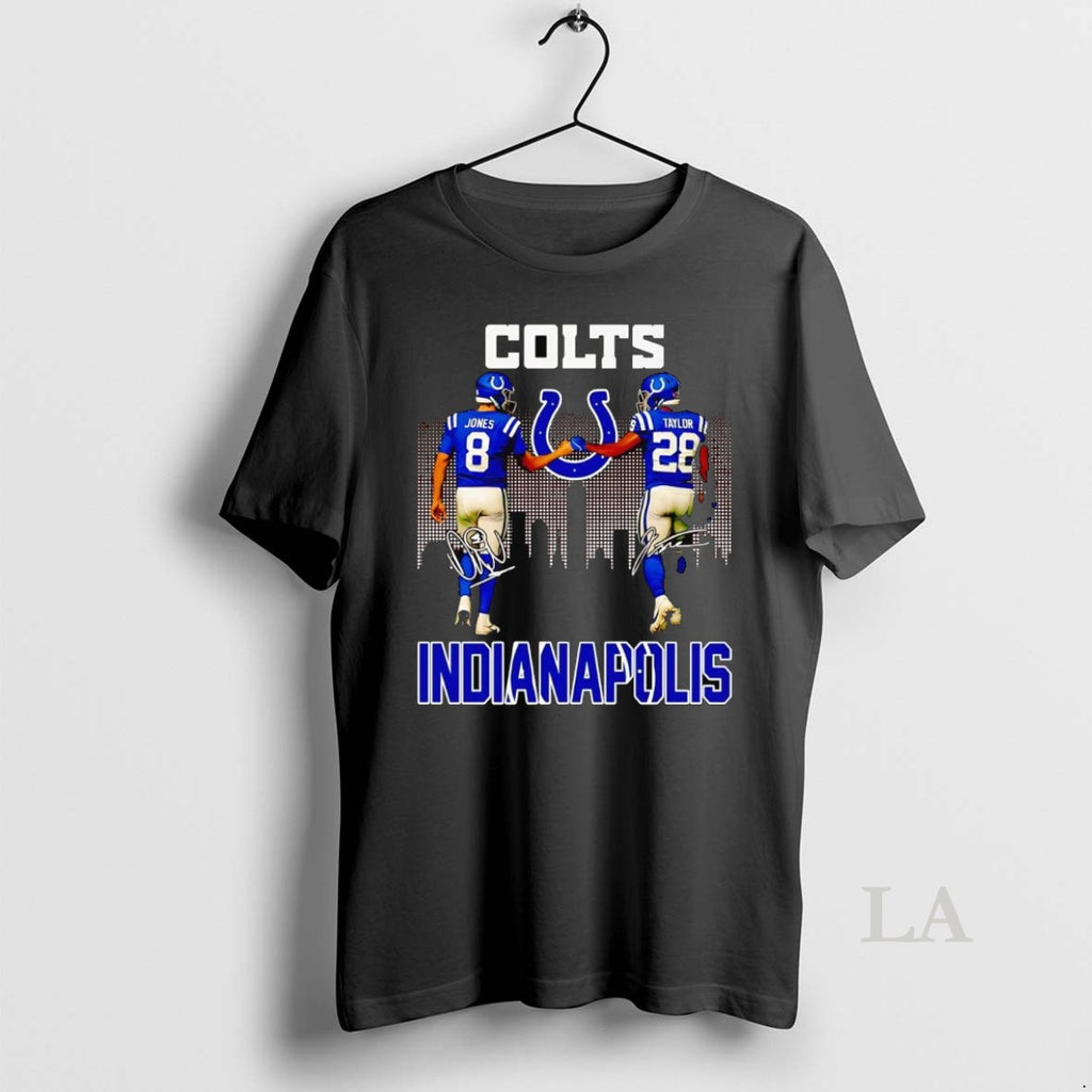Original Jones And Taylor Fist Bump Indianapolis Colts Skyline T-Shirts, Hoodie, Sweatshirt | InkRitualCo.com