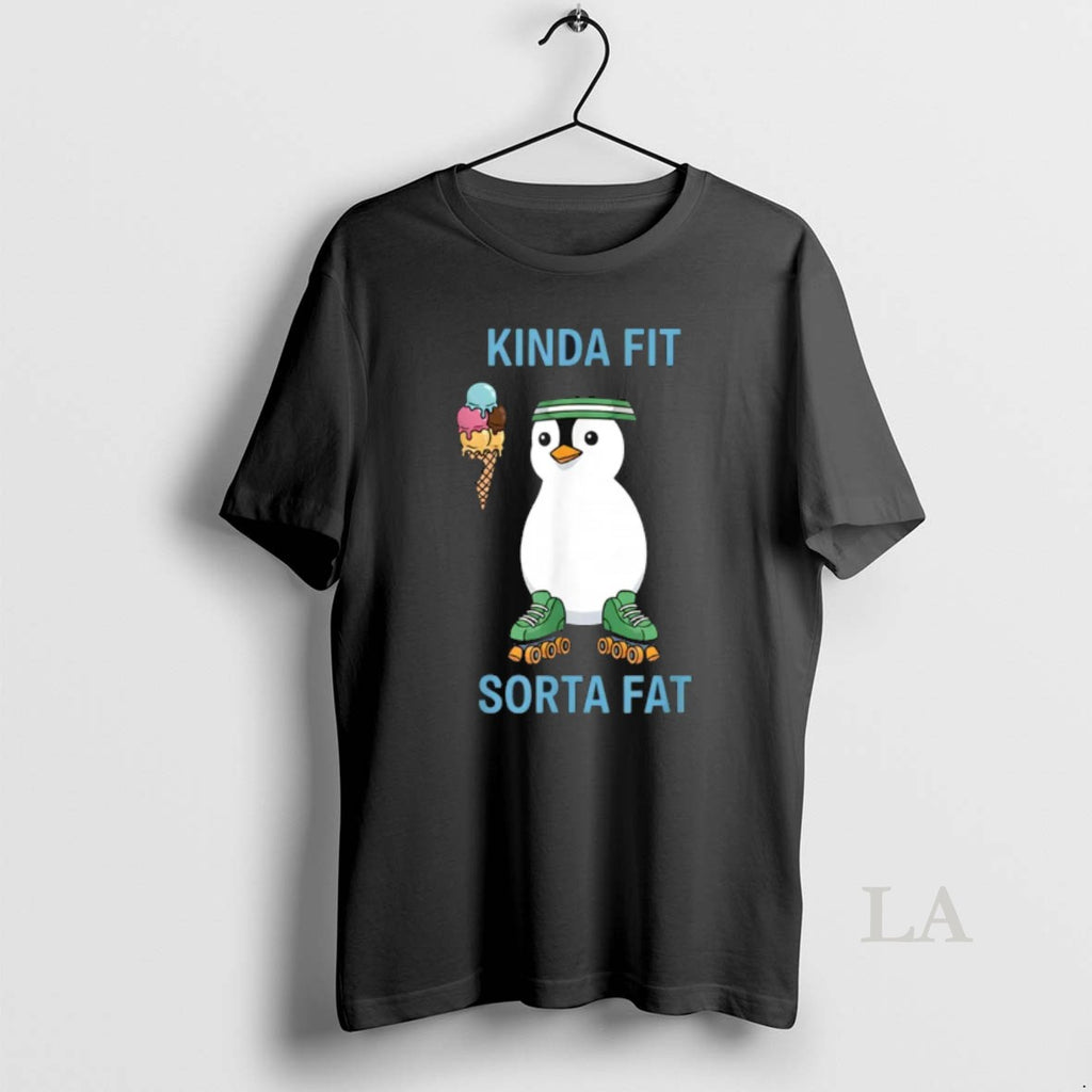 Original Kinda Fit Sorta Fat Funny Gym Penguin Weightlifting Workout T-Shirts, Hoodie, Sweatshirt | InkRitualCo.com