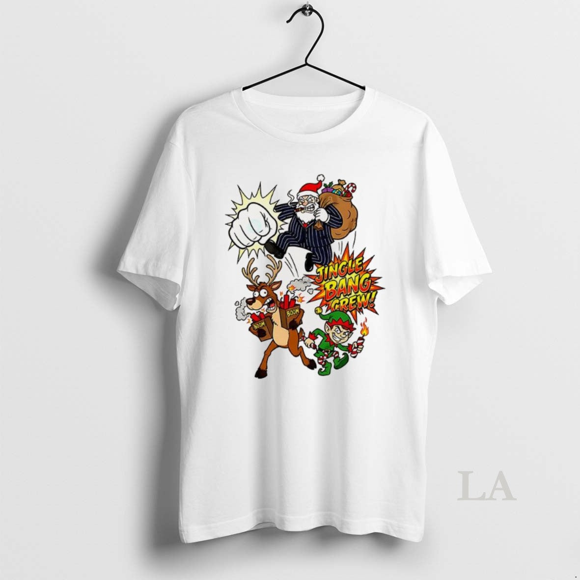 Original Mafia Santa Reindeer And Elf Jingle Bang Crew T-Shirts, Hoodie, Sweatshirt | InkRitualCo.com