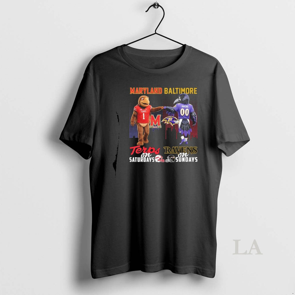 Original Maryland Terrapins On Saturday And Baltimore Ravens On Sundays Mascot T-Shirts, Hoodie, Sweatshirt | InkRitualCo.com