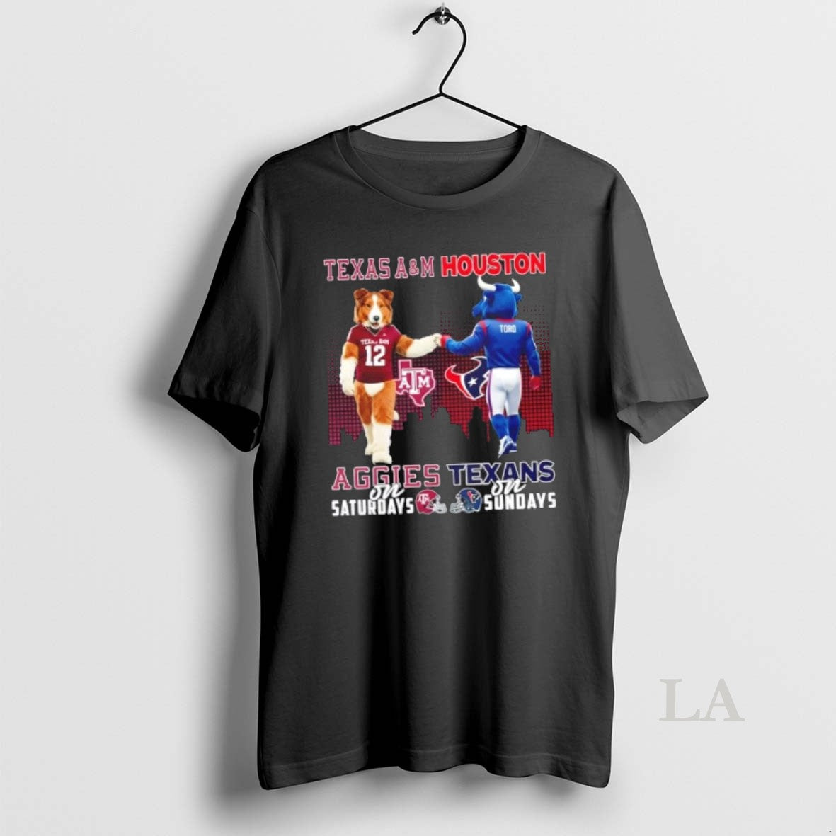 Original Mascots Texas Am Aggies On Saturdays X Houston Texans On Sundays Skyline T-Shirts, Hoodie, Sweatshirt