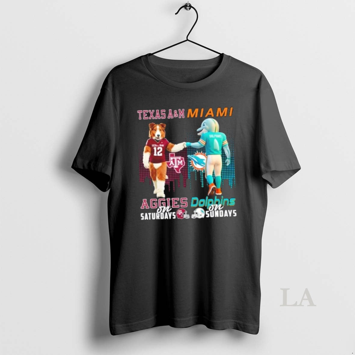 Original Mascots Texas Am Aggies Saturdays X Miami Dolphins Sundays Skyline T-Shirts, Hoodie, Sweatshirt