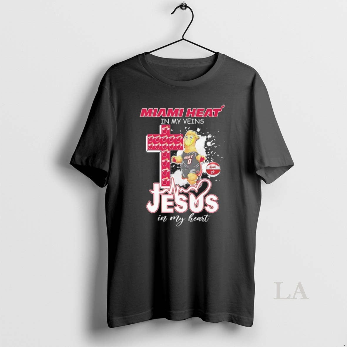 Original Miami Heat In My Veins Jesus In My Heart Mascot T-Shirts, Hoodie, Sweatshirt | InkRitualCo.com