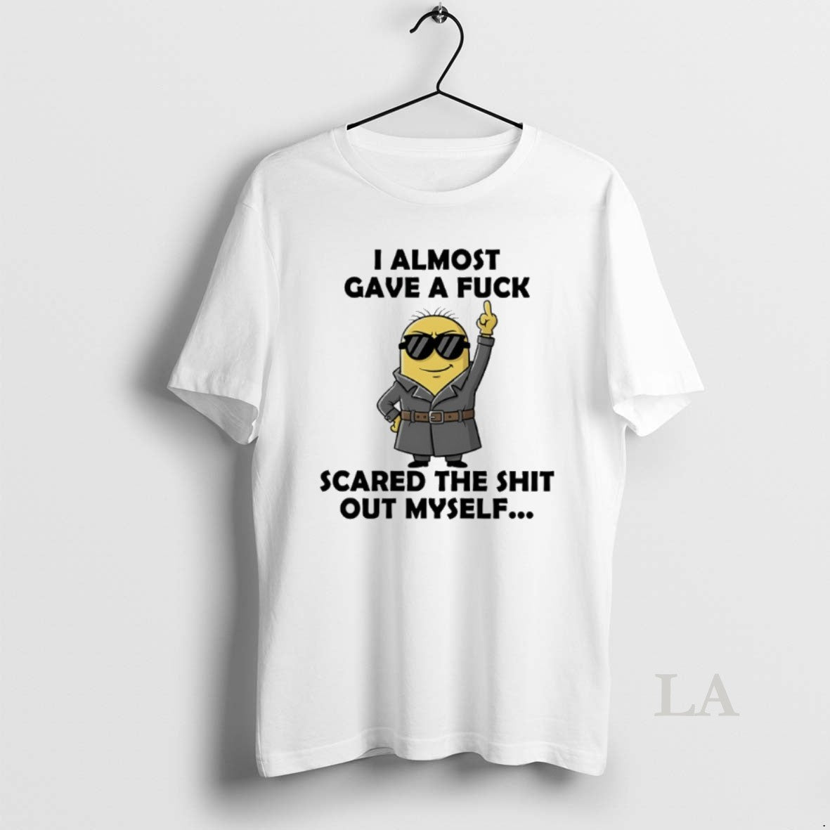 Original Minions Middle Finger I Almost Gave A Fuck Scared The Shit Out Myself T-Shirts, Hoodie, Sweatshirt | InkRitualCo.com