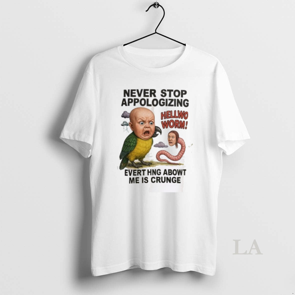 Original Never Stop Appologizing Hellwo Worm Evert Hng Abowt Me Is Crunge T-Shirts, Hoodie, Sweatshirt | InkRitualCo.com