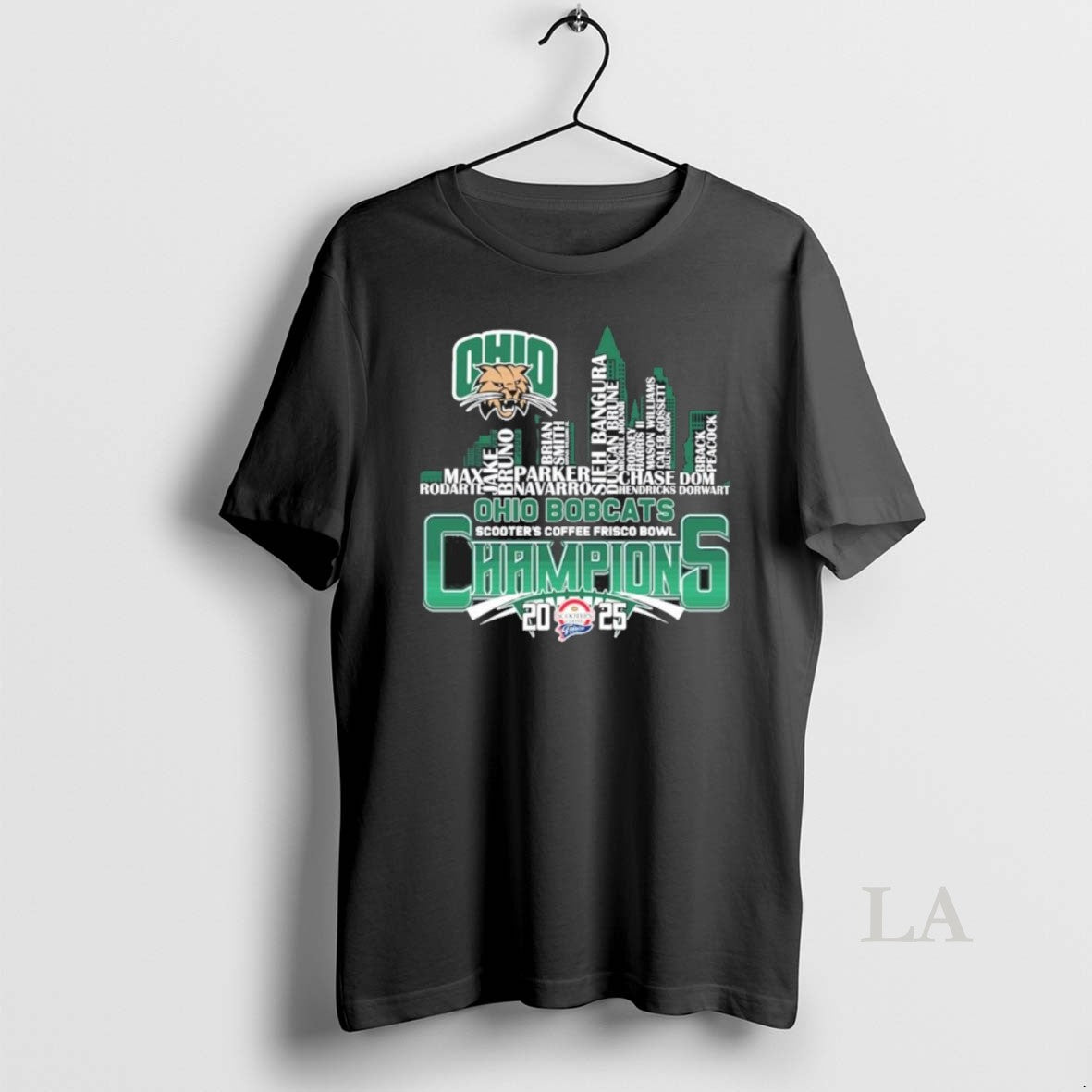 Original Ohio Bobcats Skyline Player Name 2025 Frisco Bowl Champions T-Shirts, Hoodie, Sweatshirt | InkRitualCo.com
