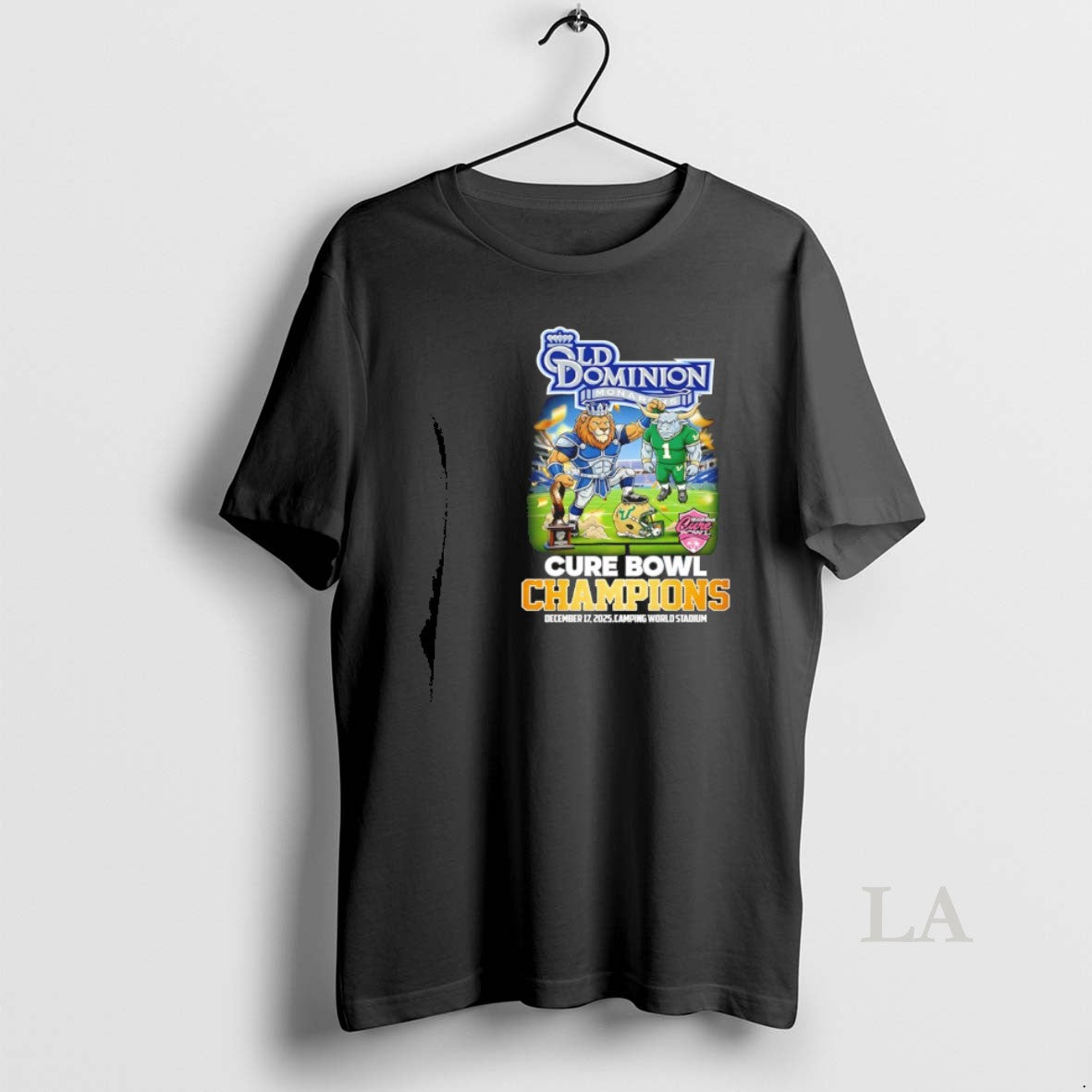 Original Old Dominion 24 10 South Florida 2025 Cure Bowl Champions Mascot T-Shirts, Hoodie, Sweatshirt | InkRitualCo.com