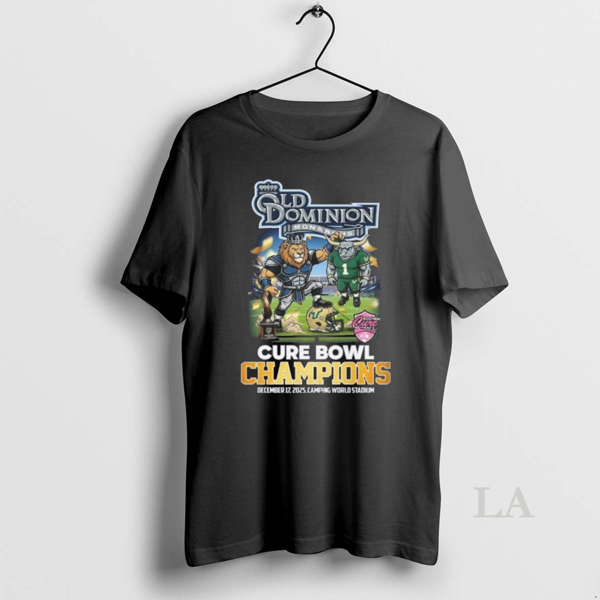 Original Old Dominion Monarchs Cure Bowl Champions 2025 Celebration Mascot T-Shirts, Hoodie, Sweatshirt | InkRitualCo.com