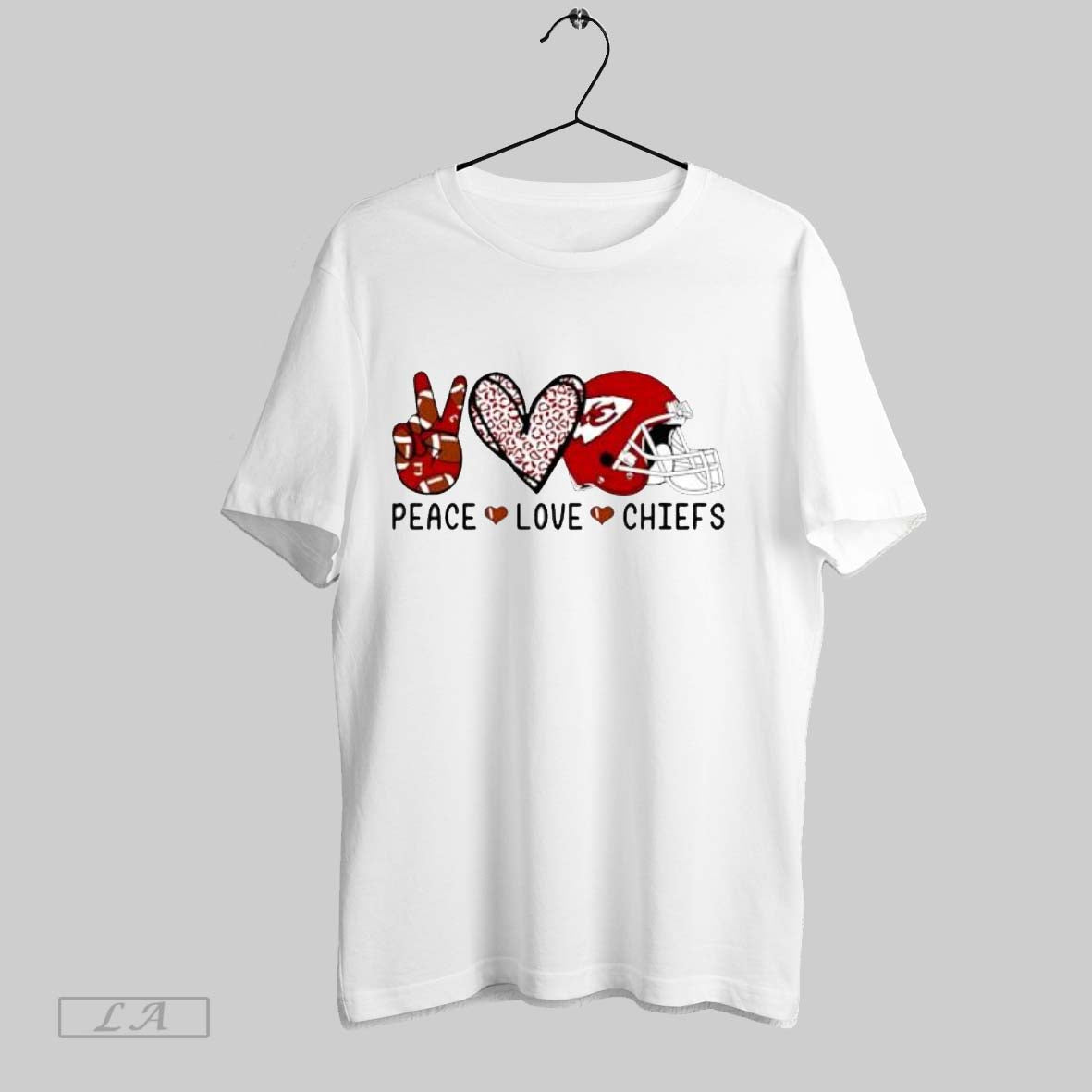 Original Peace Love Chiefs Football Fan Red And White Leopard Print Posters White T-Shirts, Hoodie, Sweatshirt