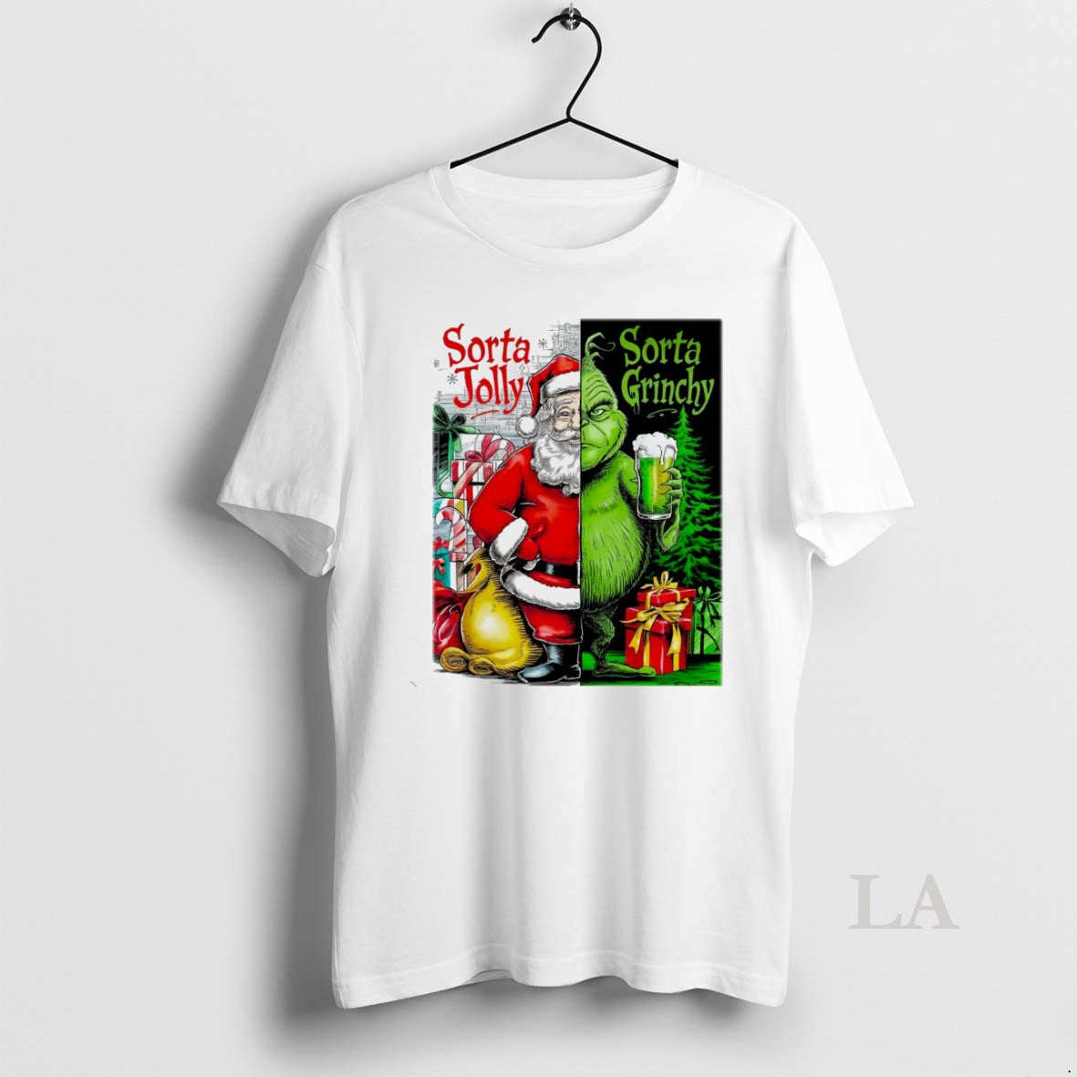 Original Santa Claus X Grinch Sorta Jolly Sorta Grinch Christmas White T-Shirts, Hoodie, Sweatshirt | InkRitualCo.com