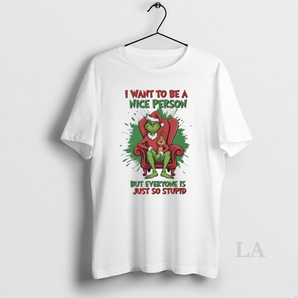Original Santa Grinch And Max I Want To Be A Nice Person But Everyone Is T-Shirts, Hoodie, Sweatshirt | InkRitualCo.com