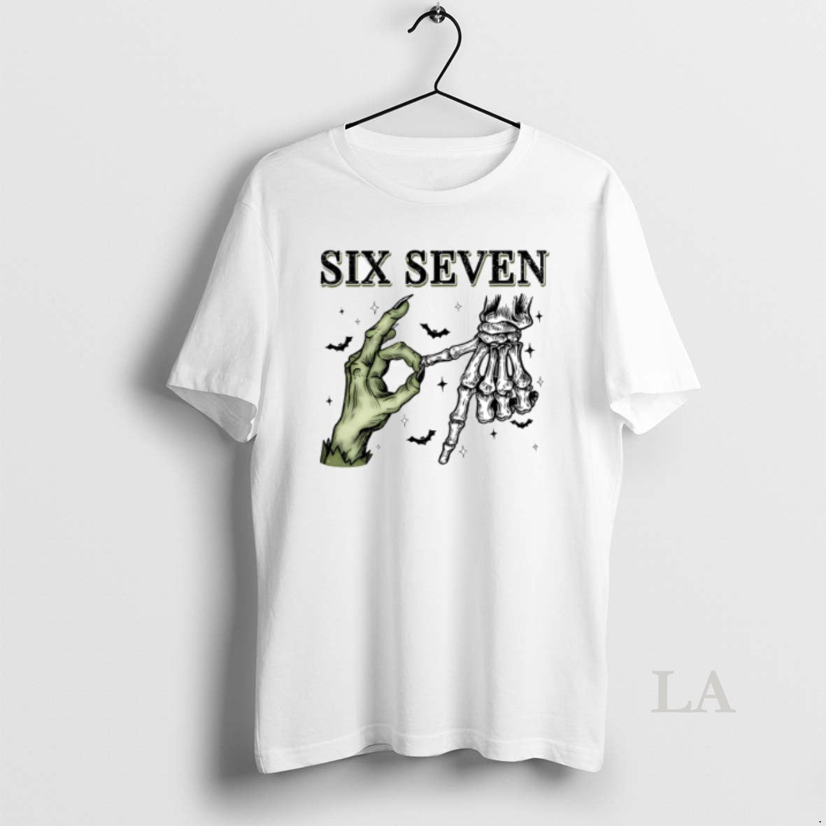 Original Six Seven 6 7 Skeleton Hands Halloween White Men Allbluetees Men T-Shirts, Hoodie, Sweatshirt | InkRitualCo.com