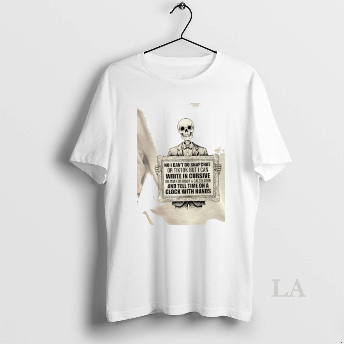 Original Skeleton No I Cant Do Snapchat Or Tiktok But I Can Write In Cursive T-Shirts, Hoodie, Sweatshirt | InkRitualCo.com