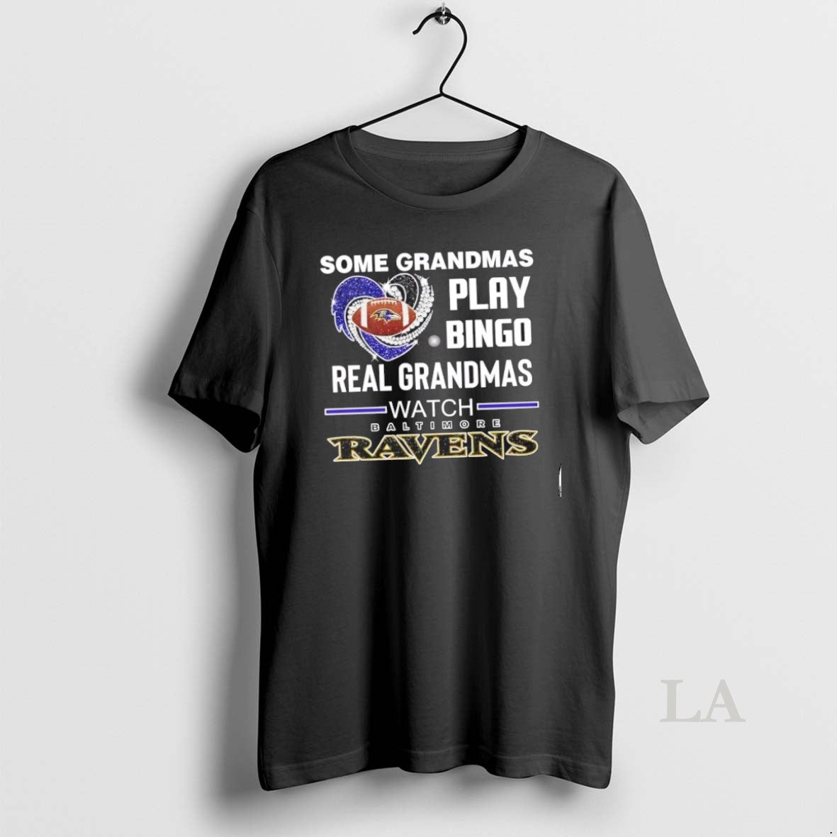 Original Some Grandmas Play Bingo Real Grandmas Watch Baltimore Ravens Football Diamond Heart T-Shirts, Hoodie, Sweatshirt
