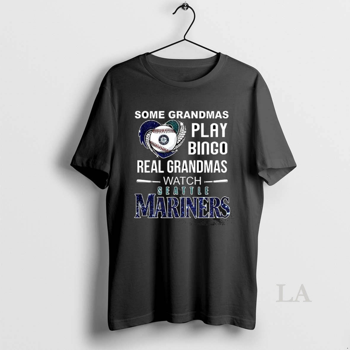 Original Some Grandmas Play Bingo Real Grandmas Watch Seattle Mariners Baseball Diamond Heart T-Shirts, Hoodie, Sweatshirt