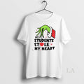 Original The Grinch Hand My Students Stole My Heart Christmas White T-Shirts, Hoodie, Sweatshirt | InkRitualCo.com