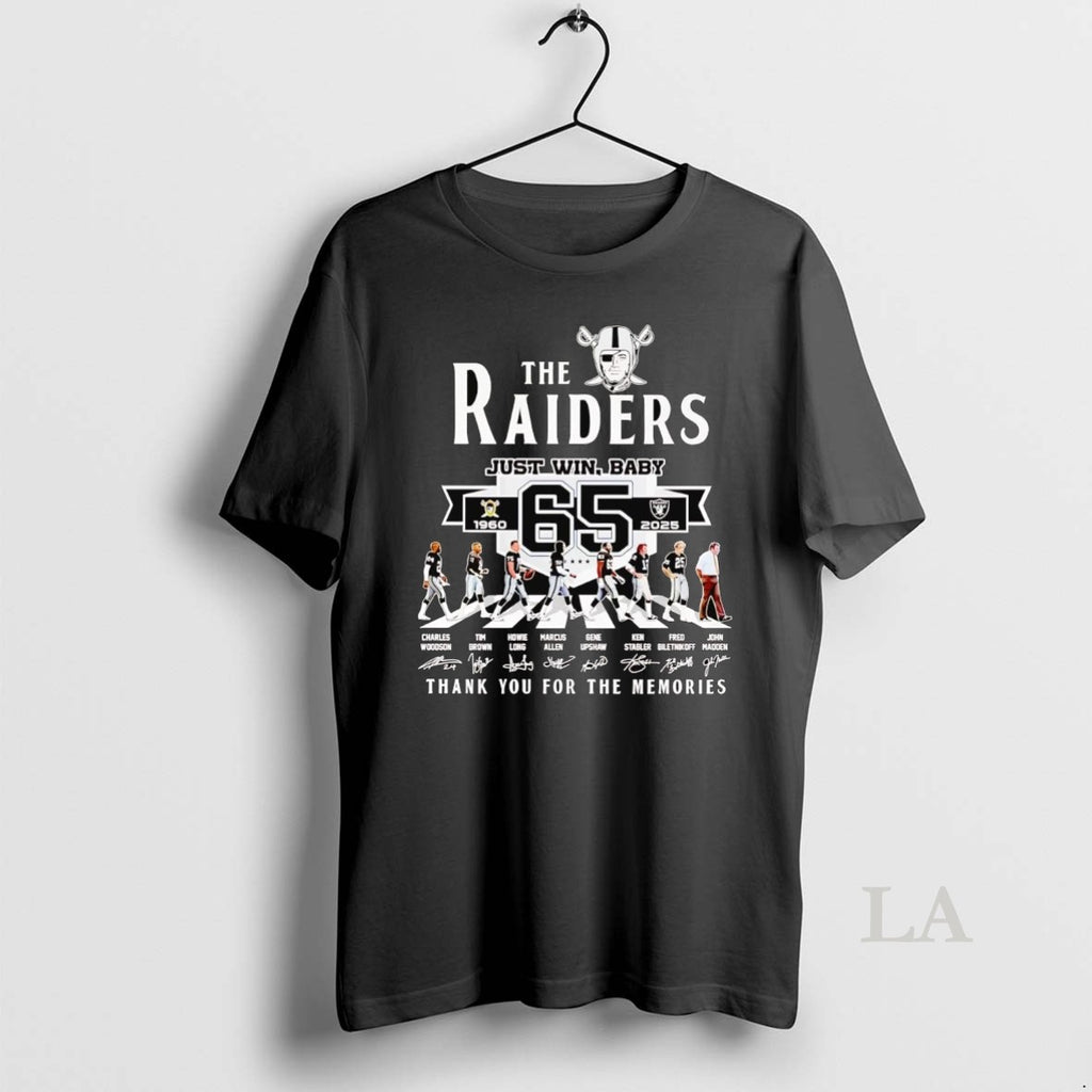 Original The Raiders 65 Seasons 1960 2025 Just Win Baby T-Shirts, Hoodie, Sweatshirt | InkRitualCo.com
