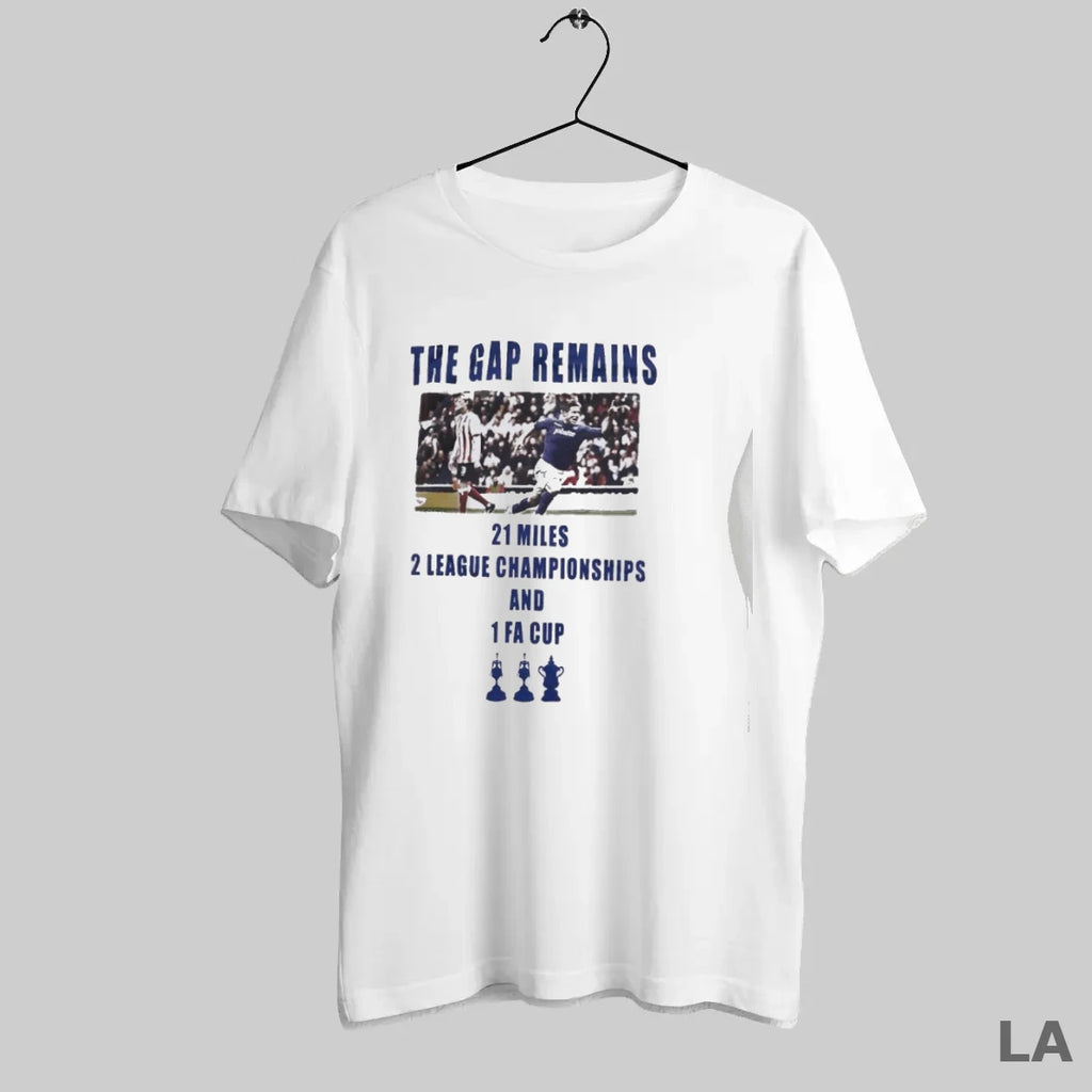 Original The Gap Remains 21 Miles 2 League Championship And 1 Fa Cup T-Shirts, Hoodie, Sweatshirt | InkRitualCo.com