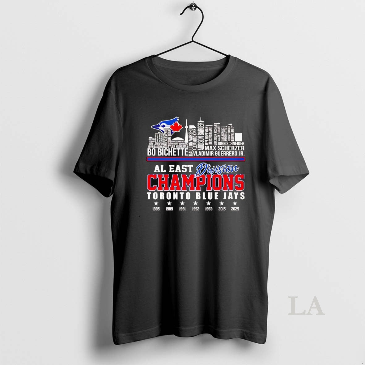Original Toronto Blue Jays 2025 Al East Division Champions Players Names Skyline T-Shirts, Hoodie, Sweatshirt