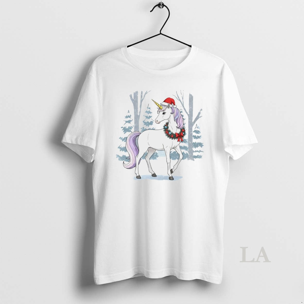 Original Unicorn Wreath Winter Forest Christmas White T-Shirts, Hoodie, Sweatshirt | InkRitualCo.com