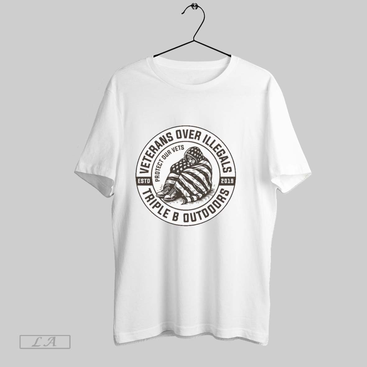 Original Veterans Over Illegals Protect Our Vets Triple B Outdoors Est 2019 T-Shirts, Hoodie, Sweatshirt | InkRitualCo.com
