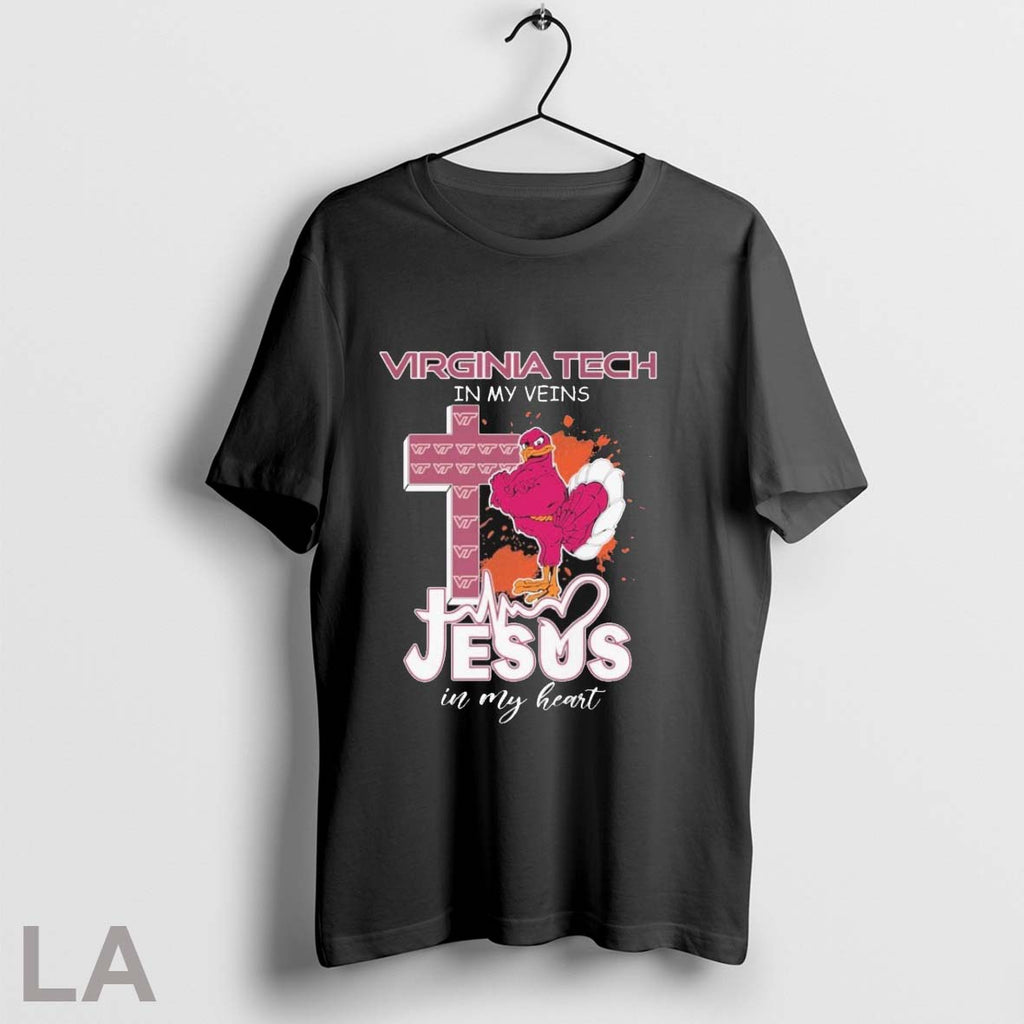 Original Virginia Tech Hokies In My Veins Jesus In My Heart Mascot T-Shirts, Hoodie, Sweatshirt | InkRitualCo.com