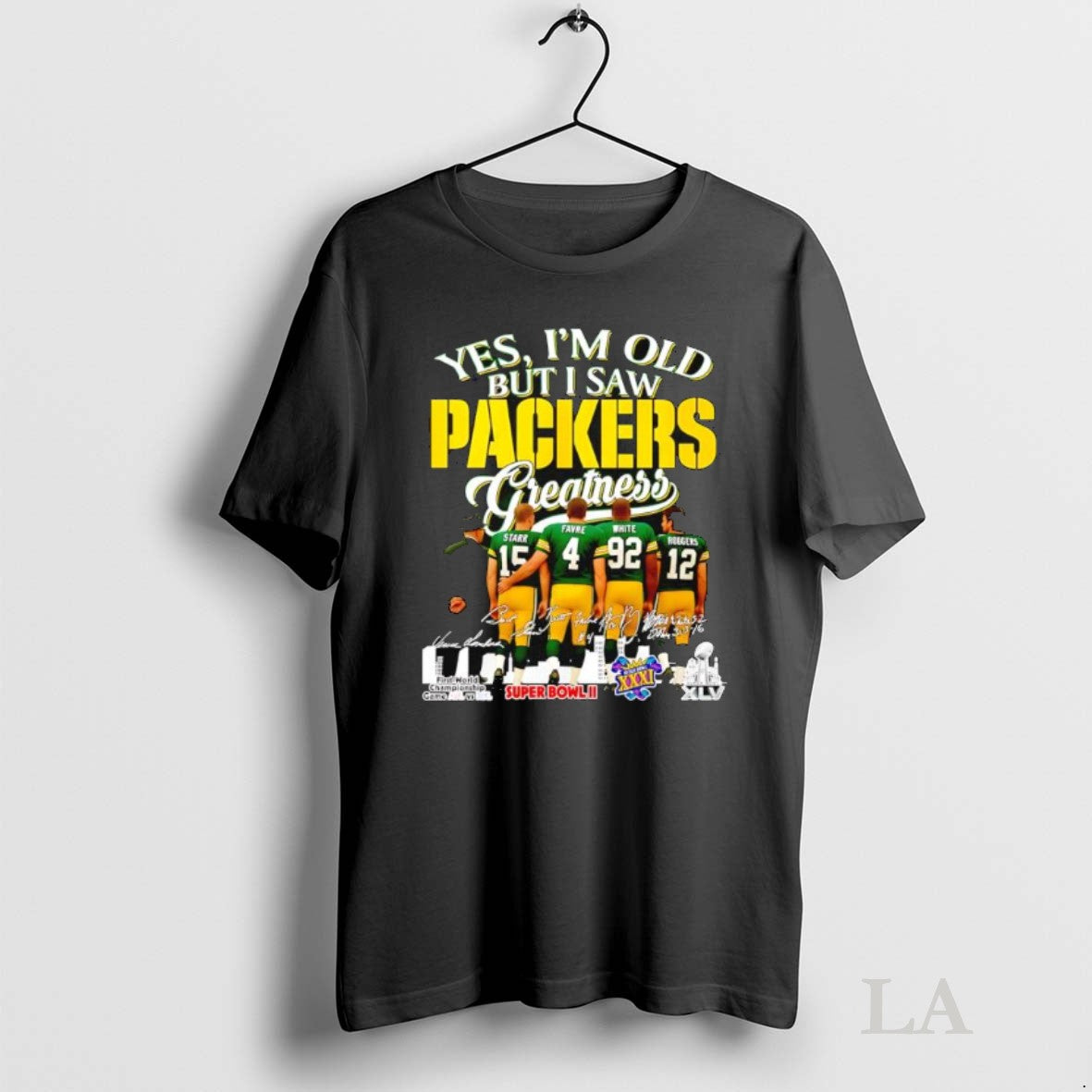 Original Yes Im Old But I Saw Green Bay Packers Greatness Figures Coach Signatures Super T-Shirts, Hoodie, Sweatshirt