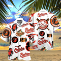 Orioles Pattern Logo Mascot Hawaiian Shirt