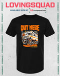 Out Here We Are All Lost Pacific Northwest Skeleton Camper T-Shirt