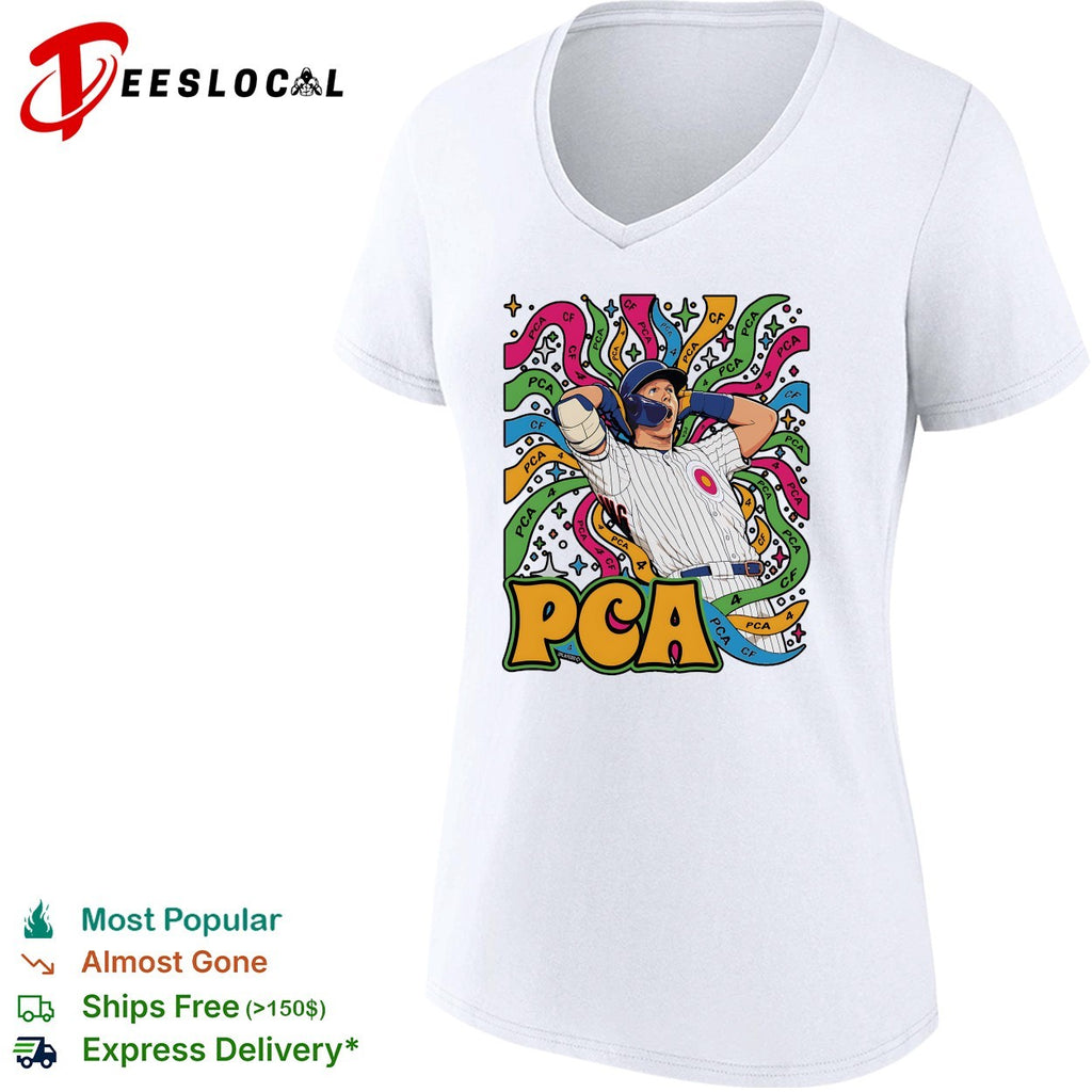 PCA Pete Crow-Armstrong Chicago Cubs psychedelic style colorful shirt