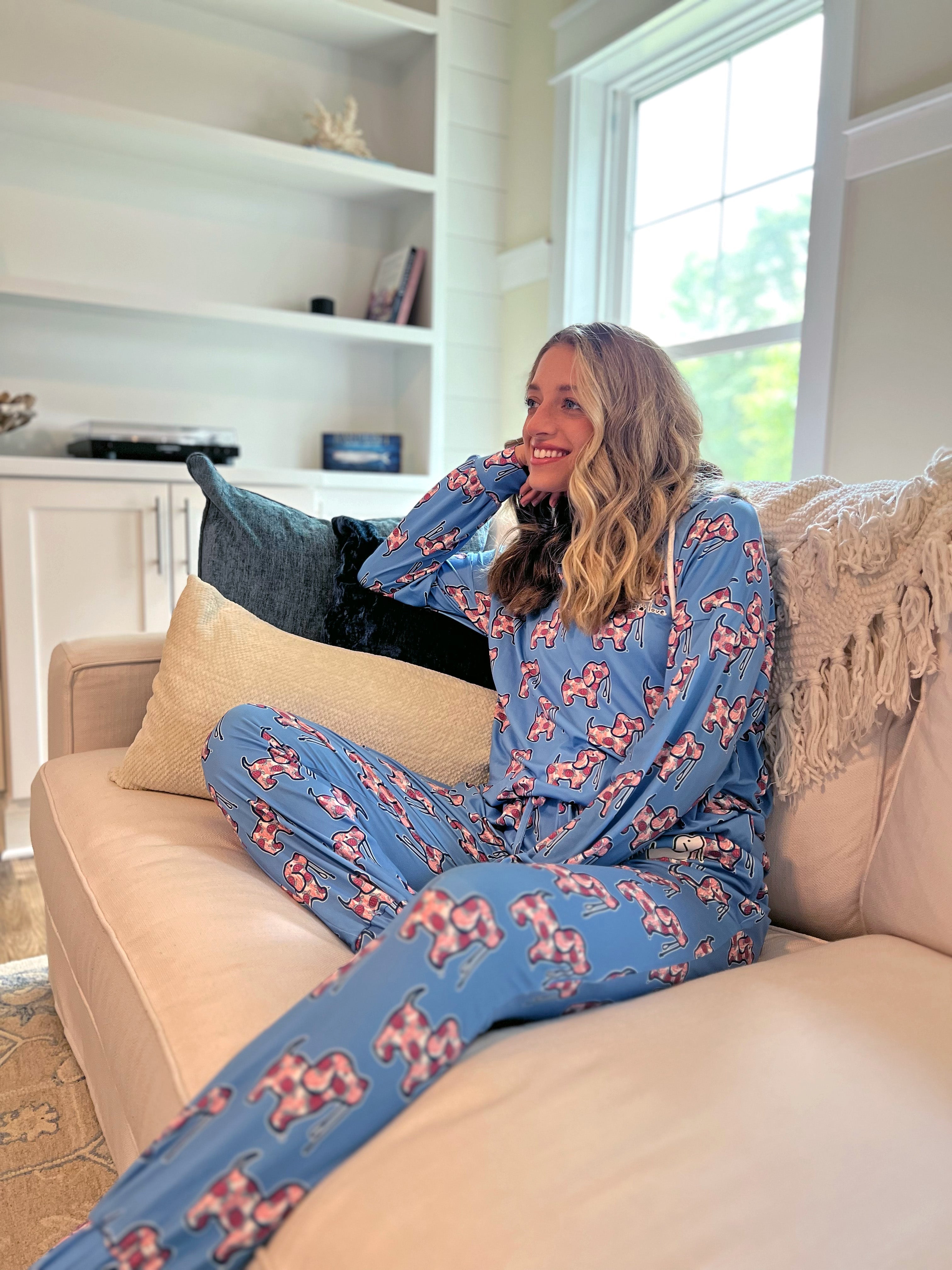 CORAL TURTLE PATTERN LOUNGE HOODIE