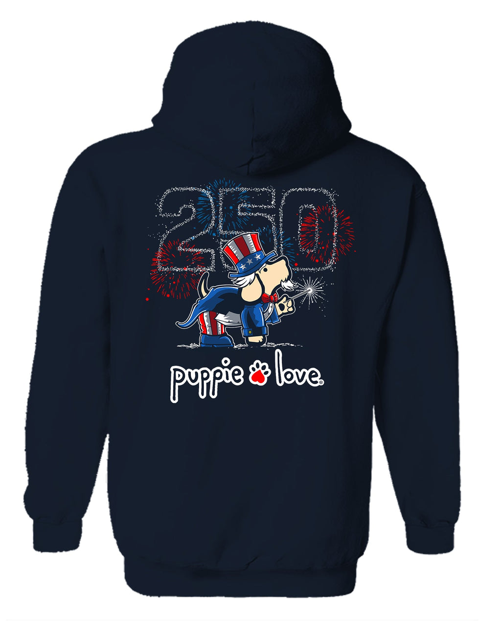 250TH FIREWORKS PUP, ADULT HOODIE