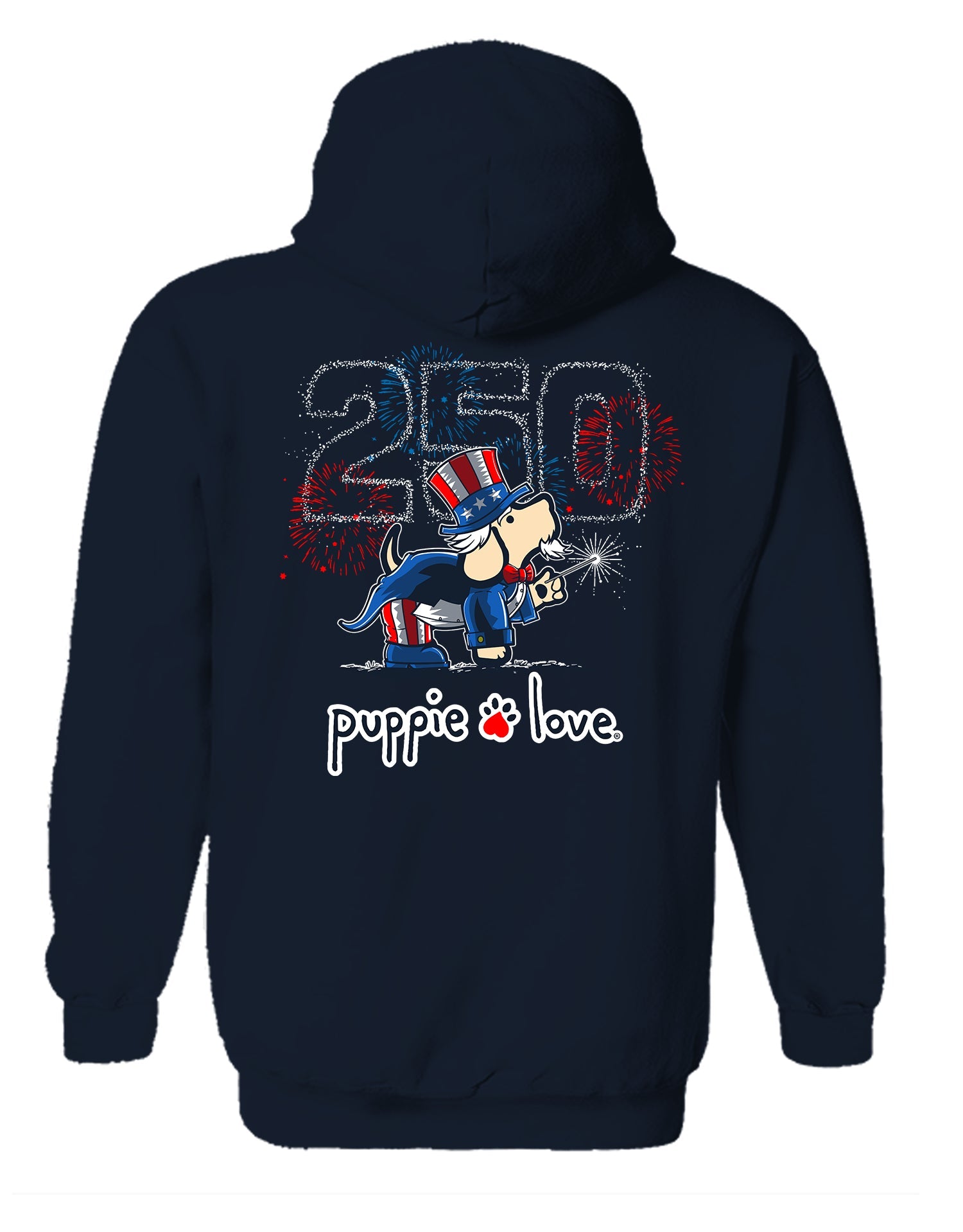 250TH FIREWORKS PUP, ADULT HOODIE