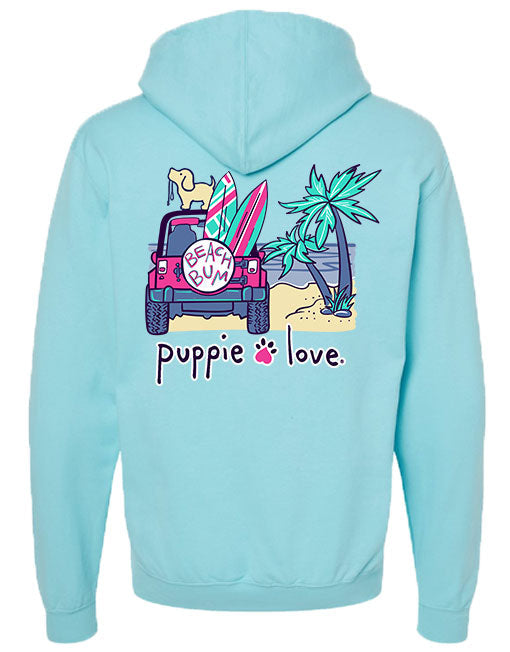 BEACH BUM PUP, ADULT HOODIE