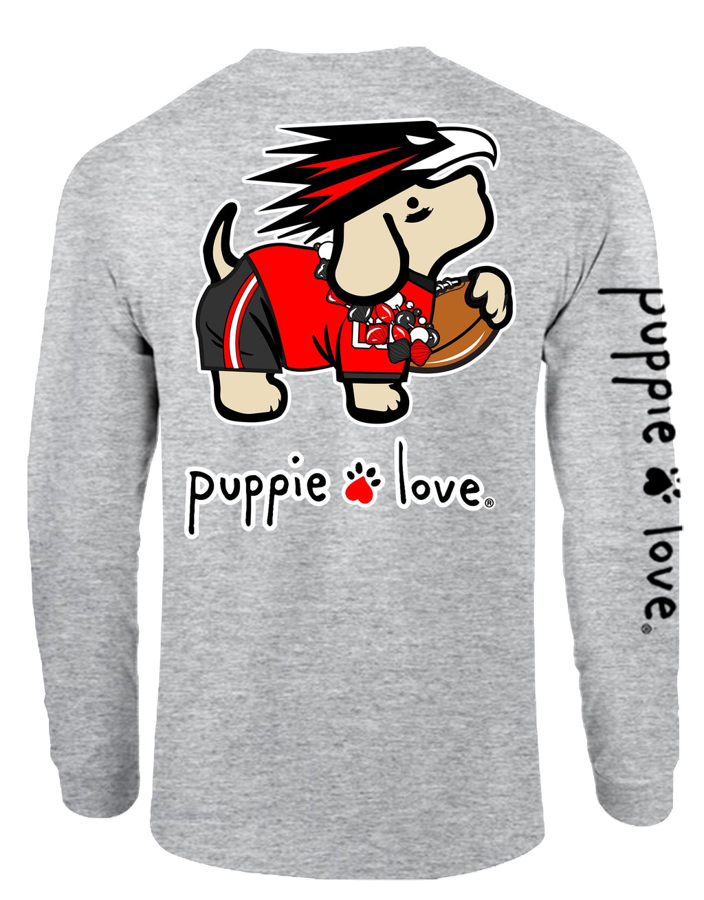 BLACK AND RED MASCOT PUP, ADULT LS