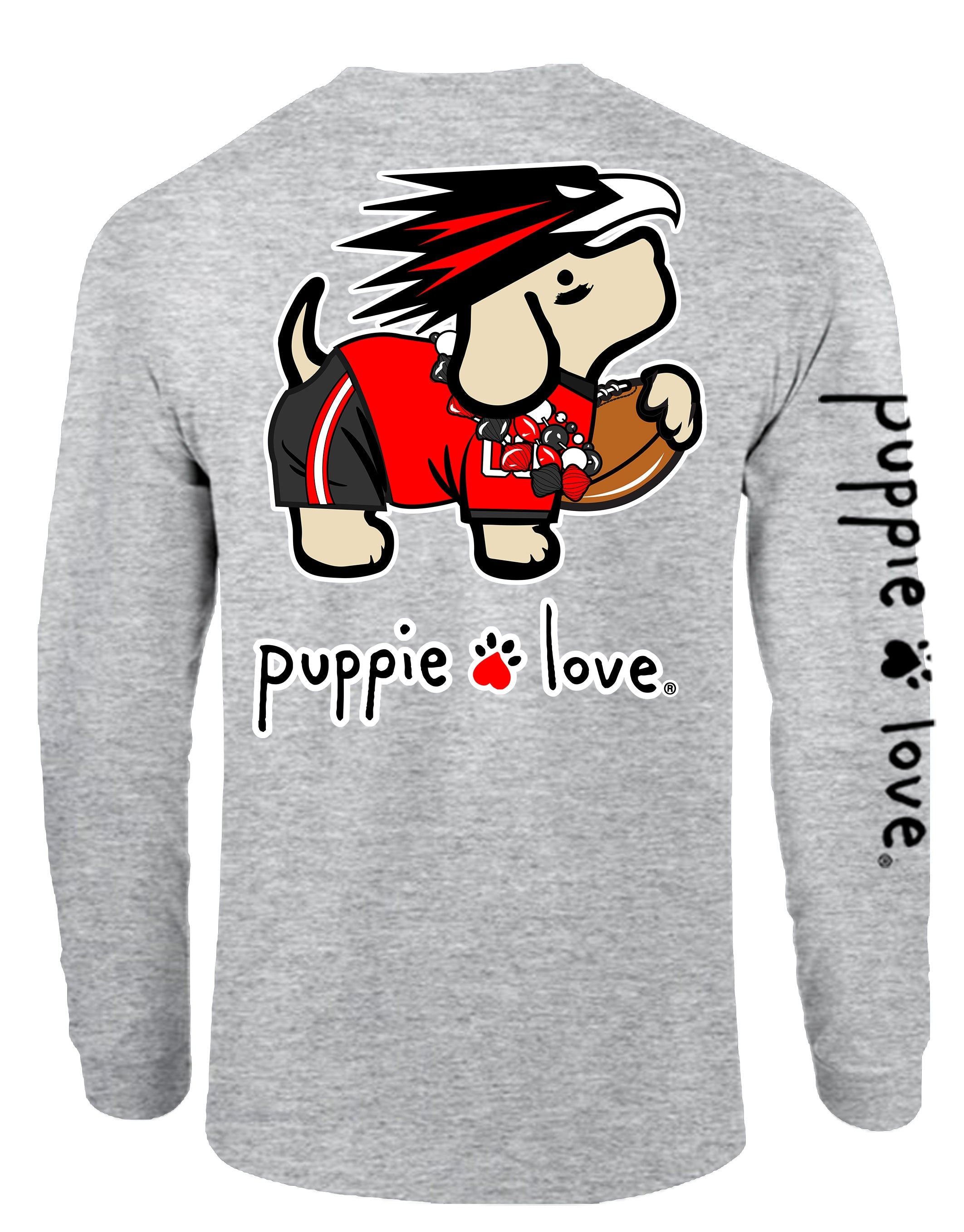 BLACK AND RED MASCOT PUP, ADULT LS