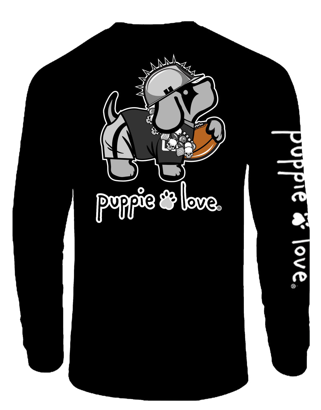 BLACK AND SILVER MASCOT PUP, ADULT LS