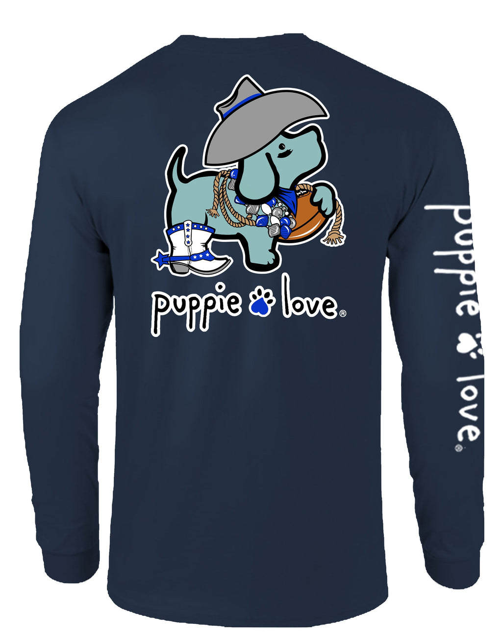 BLUE AND WHITE MASCOT PUP, ADULT LS