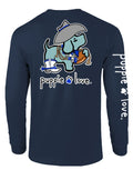 BLUE AND WHITE MASCOT PUP, ADULT LS
