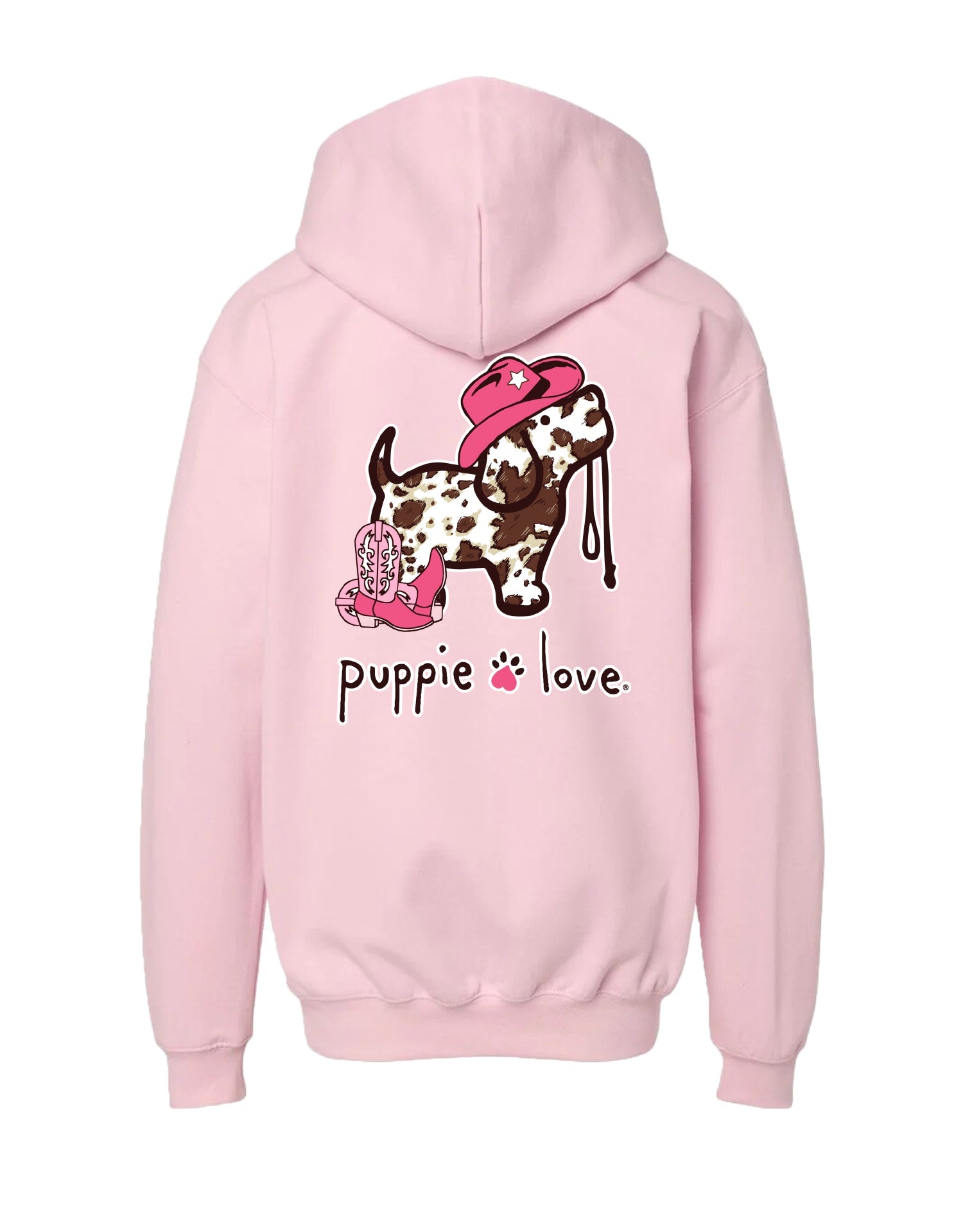 COW PRINT PUP, YOUTH HOODIE
